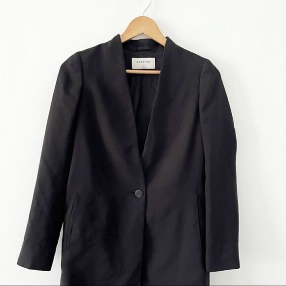 BABATON | Jacinto Long Blazer Coat Size Xs Black - Picture 3 of 7